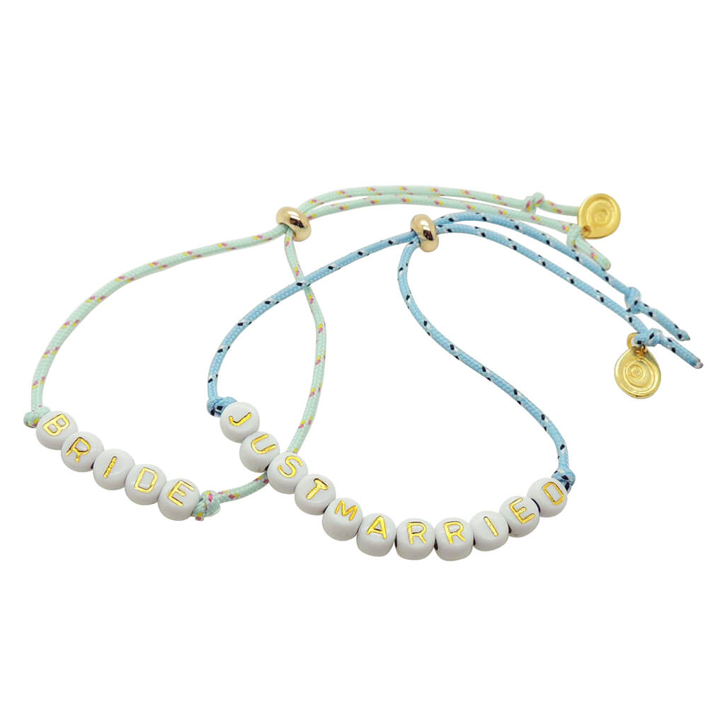 Dana Levy Personalised Name Alphabet Bead Mini Nautical Cord Bracelet - Bridal bracelets - Bride and Just Married. 