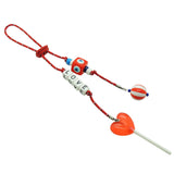 Dana Levy Personalised Name Candy Mix Bag Charm Love on Red Cord Red Lollipop and Red Evil Eye Charms