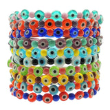 Dana Levy Petite Glass Evil Eye Charm Bead Bracelet stack. 