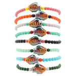 Dana Levy Porcelain Fish Charm Glass Bead Bracelet - Group Stack