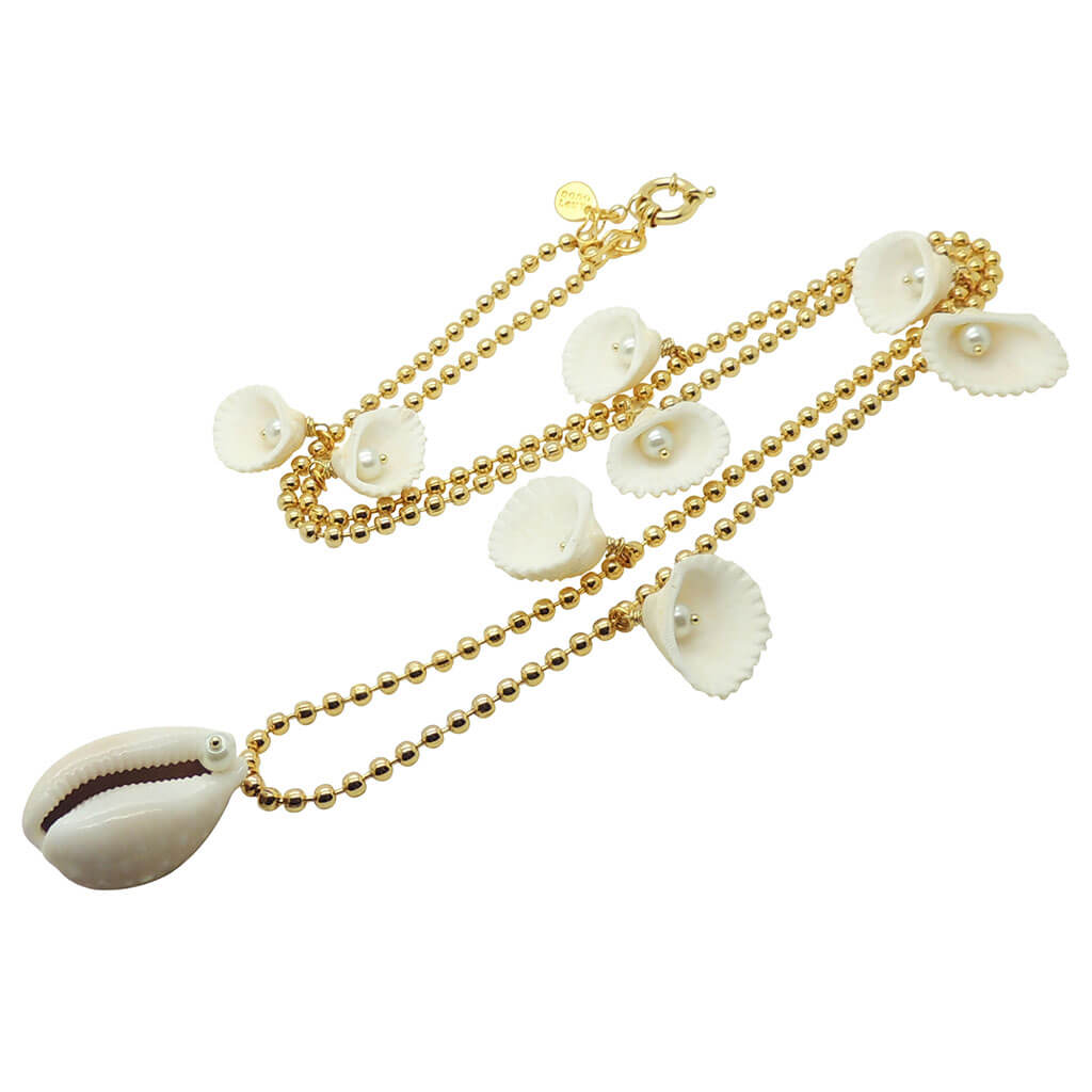Dana Levy Seashell Charm Medley Large Ball Chain Necklace
