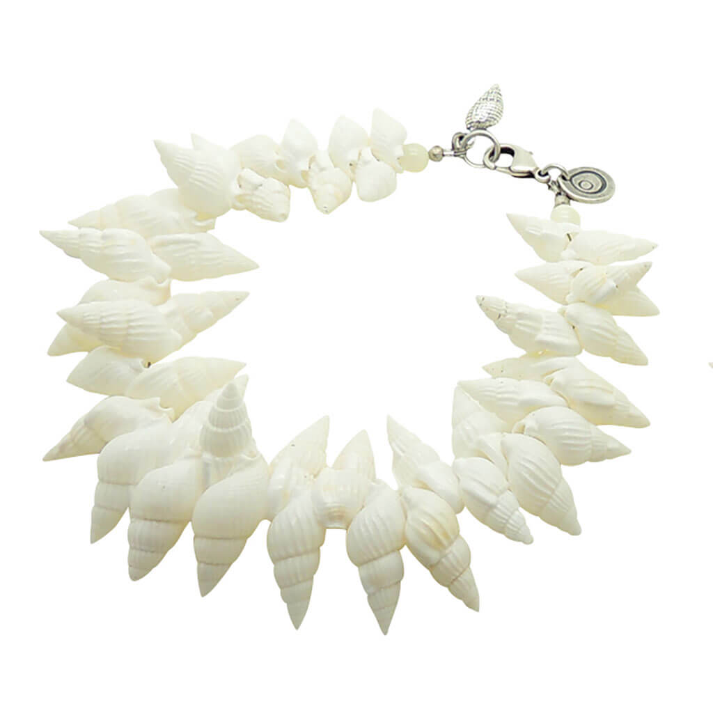 Dana Levy Seashell Treasure Charm Anklet with an antique silver plated charm and clasp