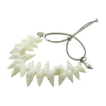 Dana Levy Seashell Treasure Charm Cord Bracelet with Silver Shell Charm and Metallic Silver faux leather cord