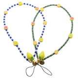 Dana Levy Sicilian Tutti Frutti Charm Two Tone Glass Bead Phone Wristlet Straps with Fruit Mix, Royal Blue and White Glass Bead Mix and Apple Green Dark Lilac Mix 