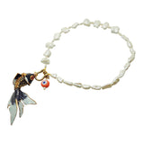 Dana Levy Sirena Freshwater Pearl Necklace - Black Fish Orange Eye