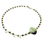 Dana Levy Destination: Ibiza Mother of Pearl Shell Gemstone Bead Necklace with Labradorite Gemstone Beads.