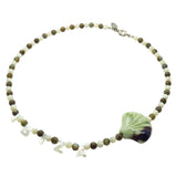 Dana Levy Destination: Ibiza Mother of Pearl Shell Gemstone Bead Necklace with Labradorite Gemstone Beads.