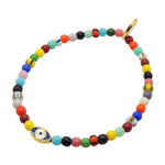 Dana Levy Enamel Evil Eye Amulet Balagan Glass Bead Bracelet - Blue
