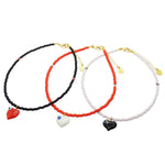 Dana Levy Evil Eye Bubble Heart Charm Glass Bead Choker - Trio