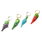 Dana Levy Glass Evil Eye Chilli Charm Huggie Earring - Purple Green Turquoise Red