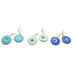 Dana Levy Glass Evil Eye Disc Diamante Hoop Earrings - Trio