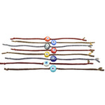 Dana Levy Large Evil Eye Nugget Glitter Cord Bracelet - Group Flatlay