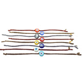 Dana Levy Large Evil Eye Nugget Glitter Cord Bracelet - Group Flatlay