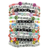 Dana Levy Two Tone Mini Personalised Name Alphabet Cube Glass Bead Bracelet - Mini Alphabet Cube Mix Stack
