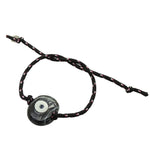 Dana Levy Men's Multicolour Glass Evil Eye Amulet Nautical Cord Bracelet - Black Evil Eye Amulet Black Cord