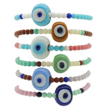Dana Levy Multicolour Glass Evil Eye Nugget Glass Bead Mix Bracelet - Pastels Group Stack