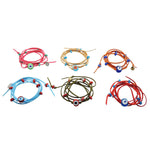 Dana Levy Multicolour Glass Evil Eye Nugget Suedette Cord Wrap Bracelet - Group Flatlay