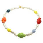Dana Levy Multicolour Sicilian Pine Cone Charms Freshwater Pearl Necklace