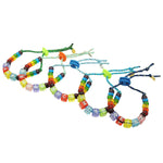 Dana Levy Maxi Personalised Rainbow Cube Candy Bead Cord Bracelets - Green, Mint, Light Blue, Turquoise, Navy Blue