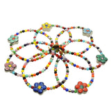 Dana Levy Porcelain Flower Charm Balagan Glass Bead Bracelet - Group Flower