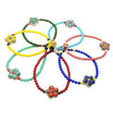 Dana Levy Porcelain Flower Charm Glass Bead Duo Bracelet - Group Flower