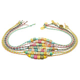 Dana Levy Retro Multicolour Personalised Name Braid Cord Bracelet - Group Flatlay