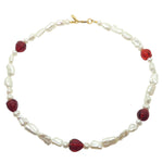 Dana Levy Strawberries and Cream Freshwater Pearl Necklace - Gold Plate