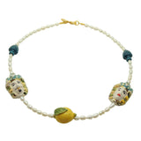 Dana Levy Sicilian Teste di Moro Charm Freshwater Pearl Necklace - Teal