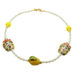 Dana Levy Sicilian Teste di Moro Charm Freshwater Pearl Necklace - Red