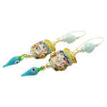 Dana Levy Sicilian Teste di Moro Charm Trio Hoop Earrings - Light Blue Crown