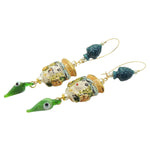 Dana Levy Sicilian Teste di Moro Charm Trio Hoop Earrings - Light Blue Crown 