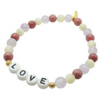Dana Levy Personalised beaded gemstone bracelet with 'LOVE' beads on a white background