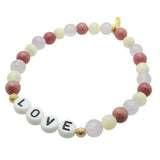 Dana Levy Personalised beaded gemstone bracelet with 'LOVE' beads on a white background