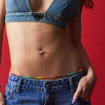 Dana Levy Rainbow Spectrum Glass Bead Belly Chain - Detail