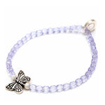 Dana Levy Butterfly Charm Faceted Glass Bead Bracelet - Antique Silver Lilac