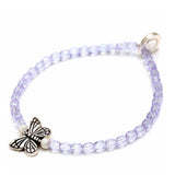 Dana Levy Butterfly Charm Faceted Glass Bead Bracelet - Antique Silver Lilac