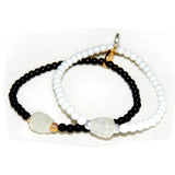 Dana Levy Glow in the Dark Skull Mono Charm Glass Bead Bracelet - Pair
