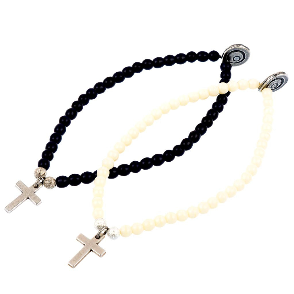 Dana Levy Cross Charm Glass Bead Bracelets - Group