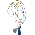 Dana LevyMulticolour Evil Eye Nugget Charm Balagan Glass Bead Choker - Trio Necklaces