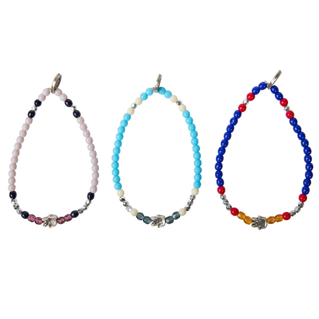 Dana Levy Solid Mini Hamsa Hand Charm Glass Bead Mix Bracelet - Silver