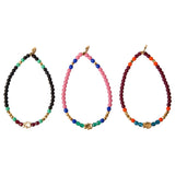 Dana Levy Solid Mini Hamsa Hand Charm Glass Bead Mix Bracelet - Gold x 3 