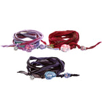 Dana Levy Ceramic Skull Duo Silk Wrap Bracelets Trio