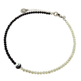 Dana Levy Yin Yang Charm Gemstone Beaded Choker - Antique Silver Plate