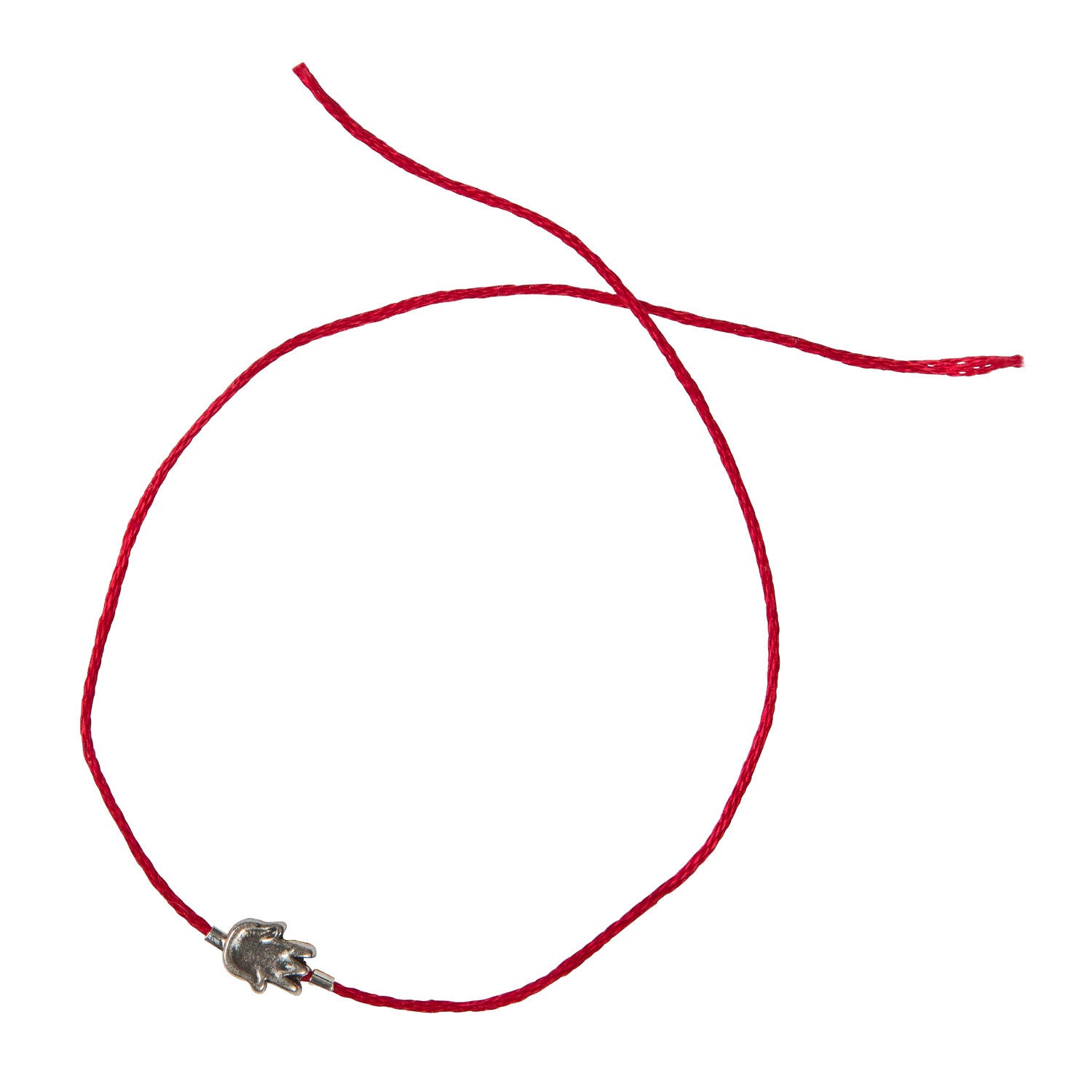 Dana Levy Men's Mini Hamsa Hand Red String Bracelet - Ant. Silver