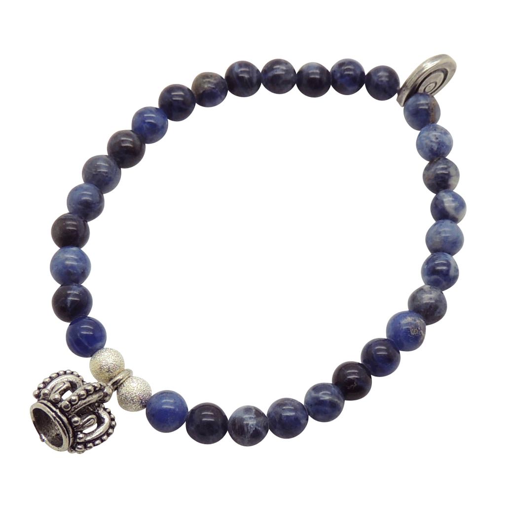 Dana Levy Limited Edition Crown Jewel Charm Gemstone Bracelet - Antique Silver Sodalite