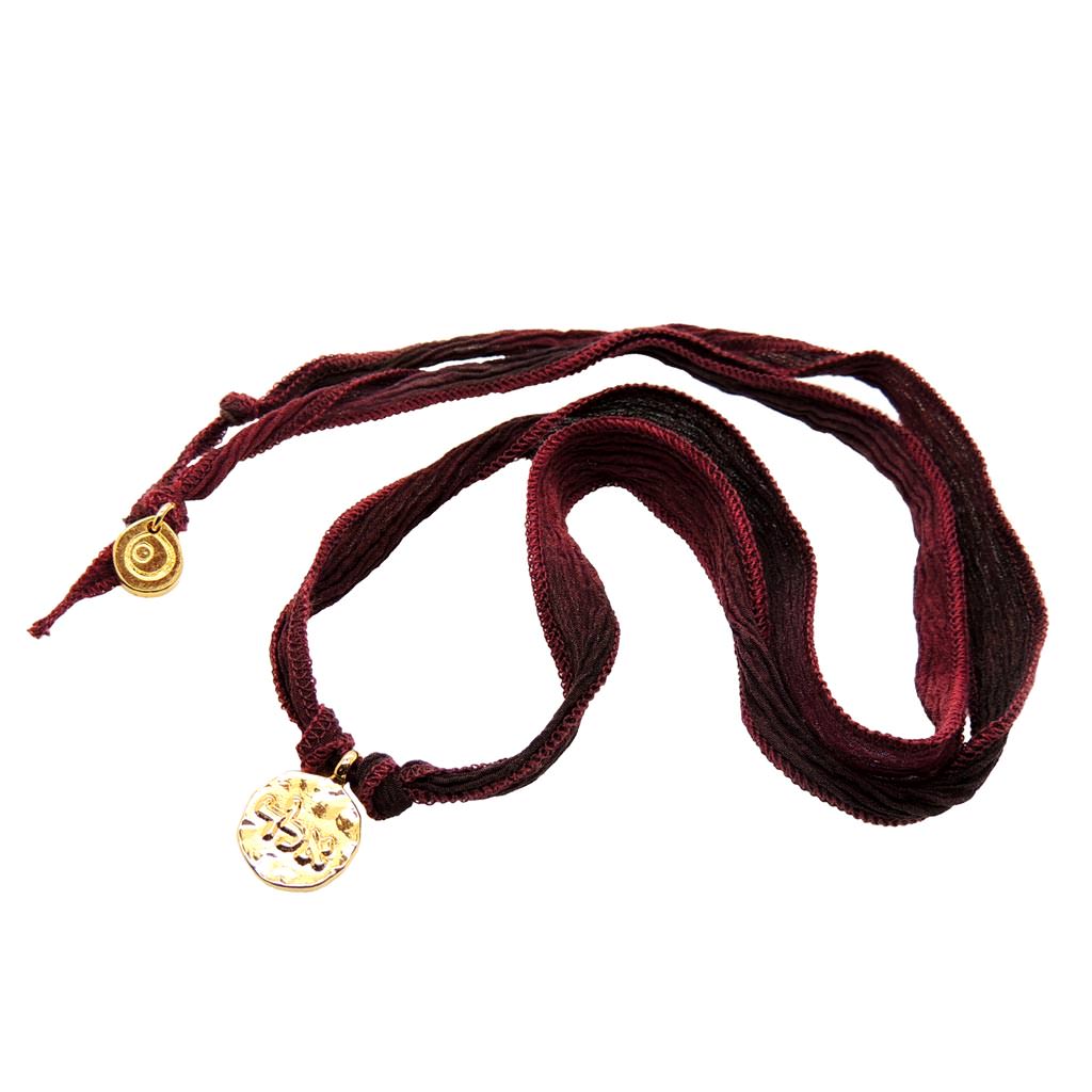 Dana Levy Men's Kabbalah Blessing Token Silk Cord Wrap Friendship Bracelet - Gold Protection from Evil Eye 