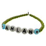 Dana Levy Ahlan Arabic Hello Glass Bead Bracelet White Olive