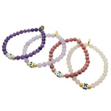 Dana Levy Alef Bet Hebrew Initial Charm Gemstone Bead Bracelet - Group Ahava