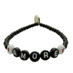Dana Levy Love Letters Alphabet Glass Bead Bracelet - Amore Black