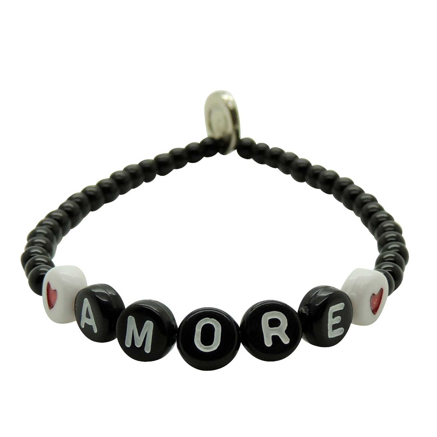 Dana Levy Love Letters Alphabet Glass Bead Bracelet - Amore Black